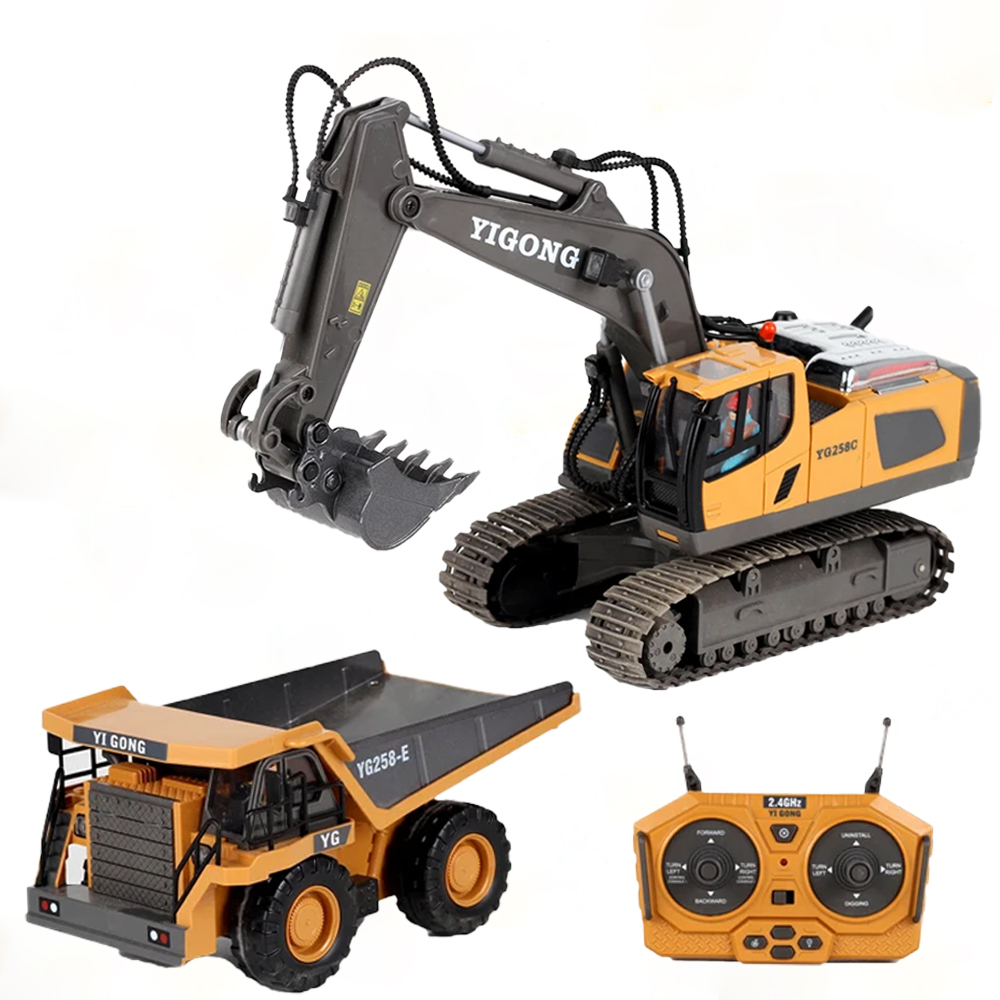 4륜구동 알로이 RC 굴착기 불도저 덤프트럭 전기 원격 - Heavy Equipment Games 리뷰 및 가격